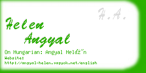 helen angyal business card